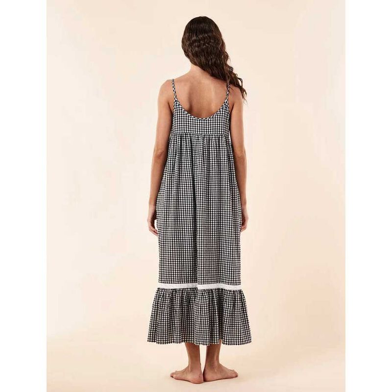 Papinelle Seersucker Lace Insert Maxi Nightie image number 1